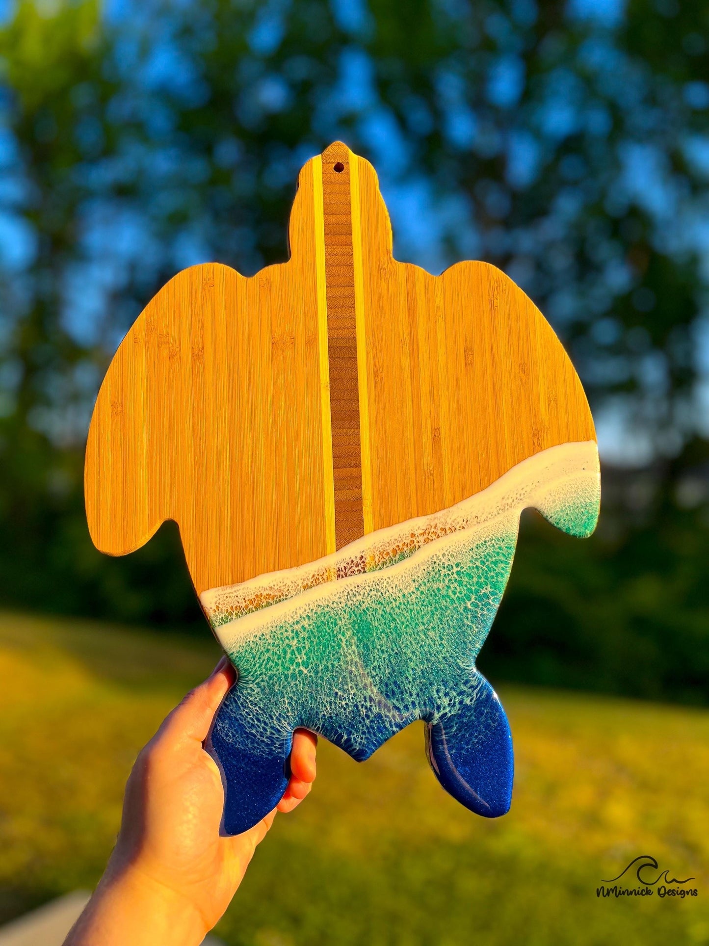 Sea Turtle Ocean Resin Serving Board