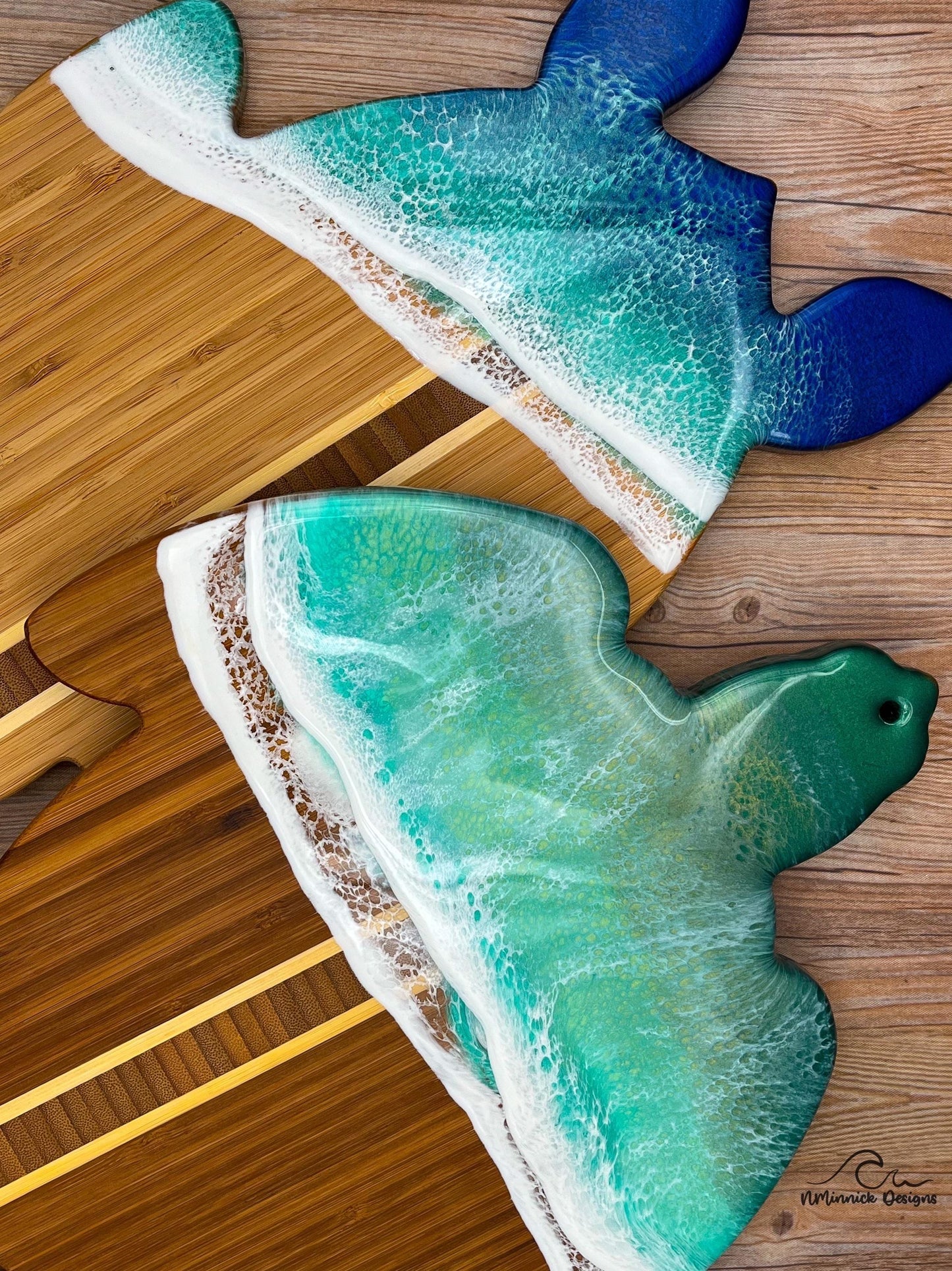 Sea Turtle Ocean Resin Serving Board