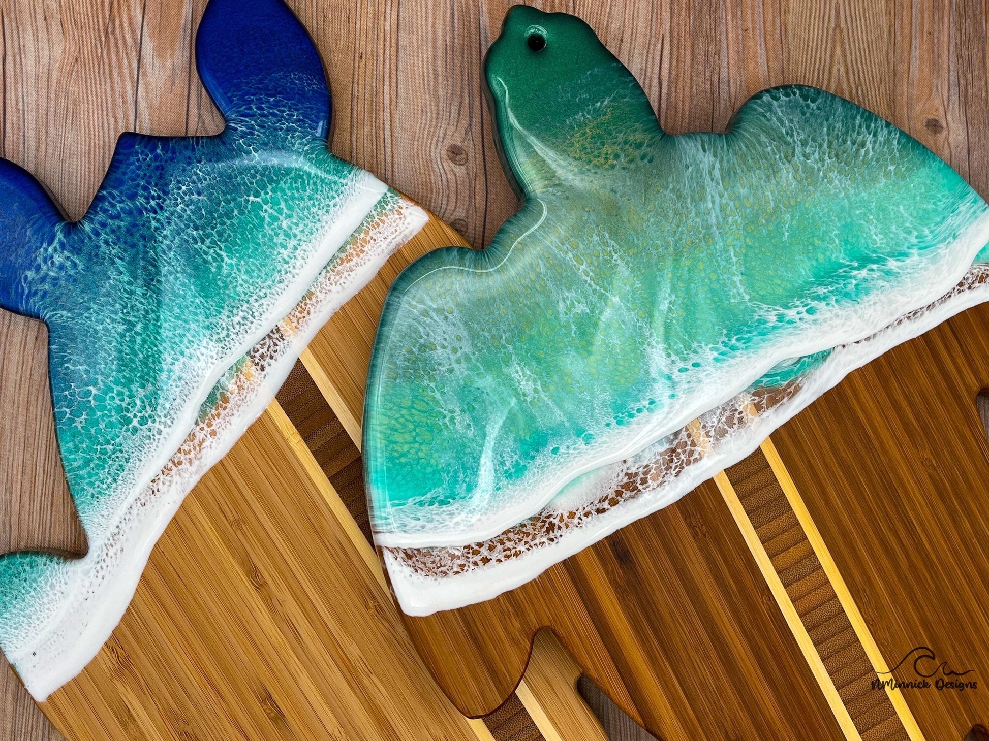 Sea Turtle Ocean Resin Serving Board