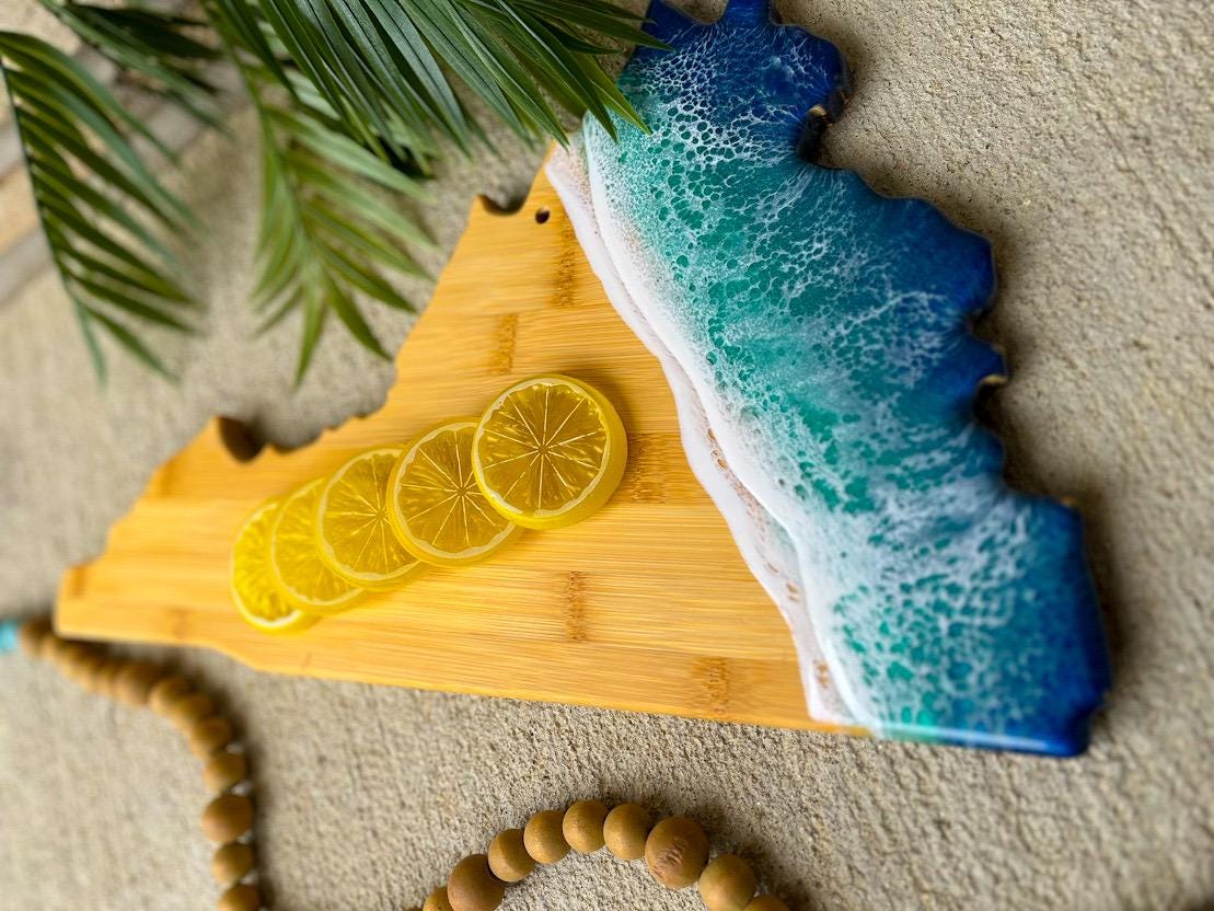 Virginia Beach Resin Bamboo Charcuterie Board