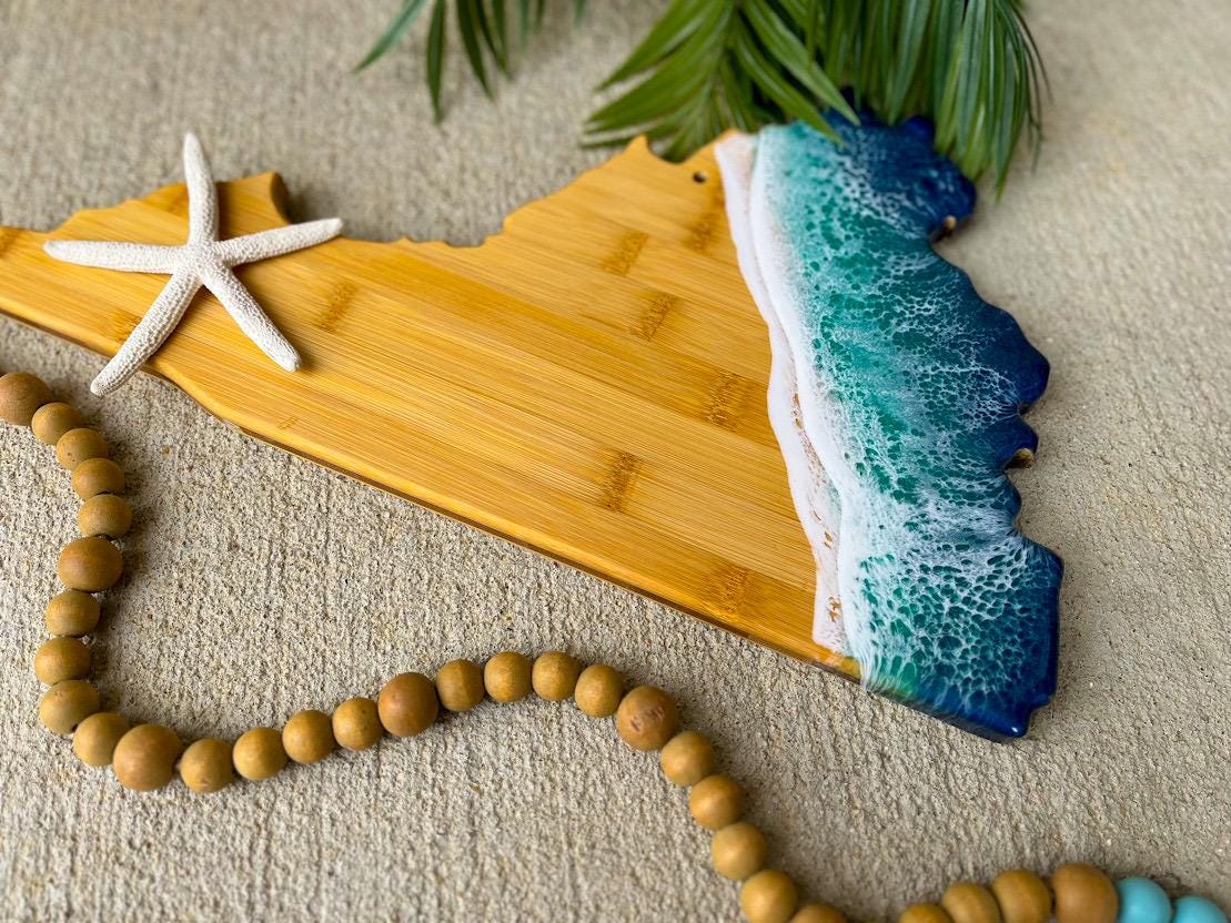 Virginia Beach Resin Bamboo Serving Board