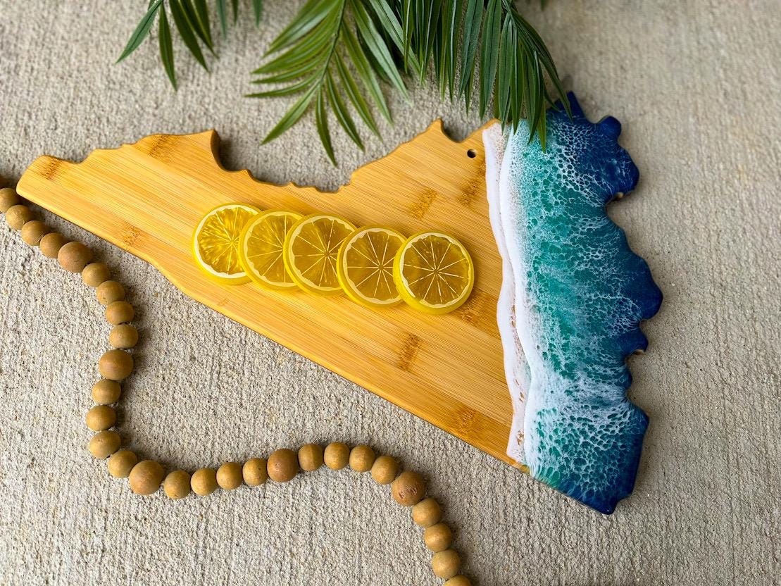 Virginia Beach Resin Bamboo Serving Board