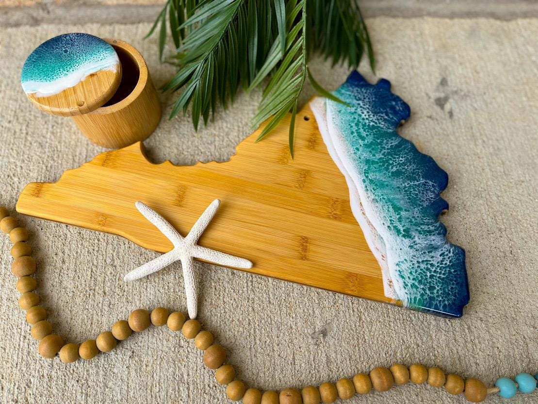 Virginia Beach Resin Bamboo Serving Board