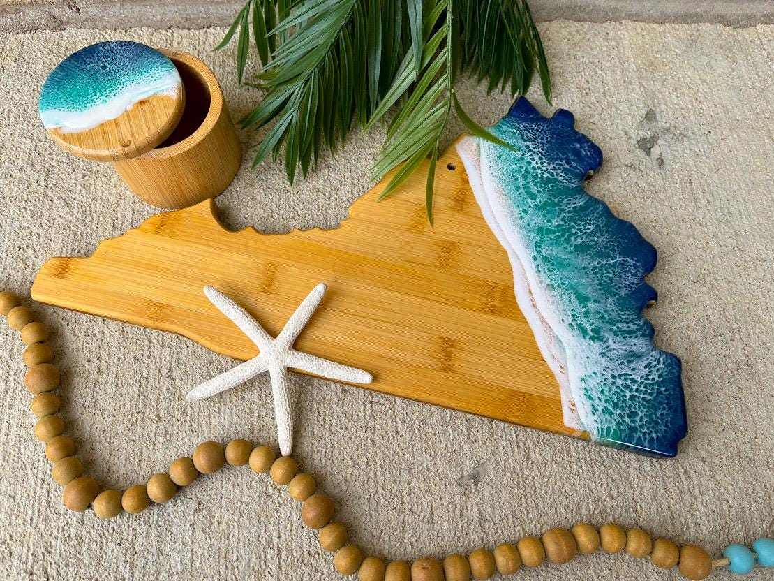 Virginia Beach Resin Bamboo Serving Board