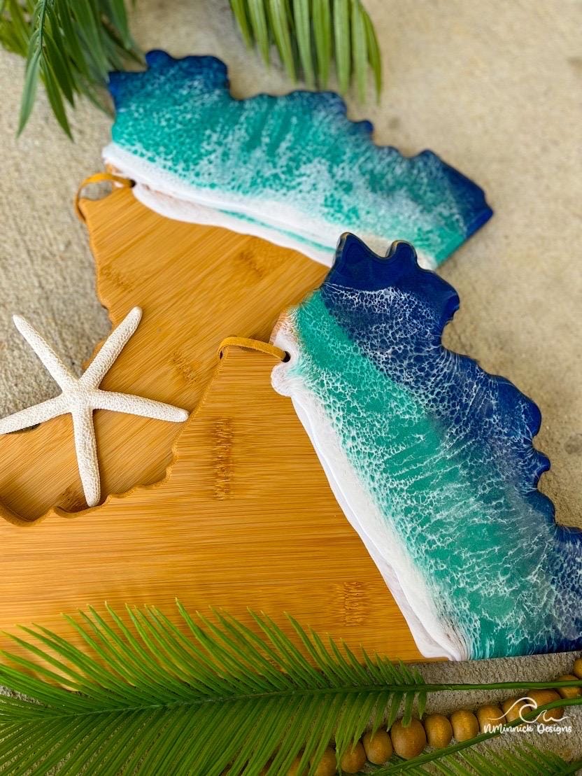 Virginia Beach Resin Bamboo Serving Board