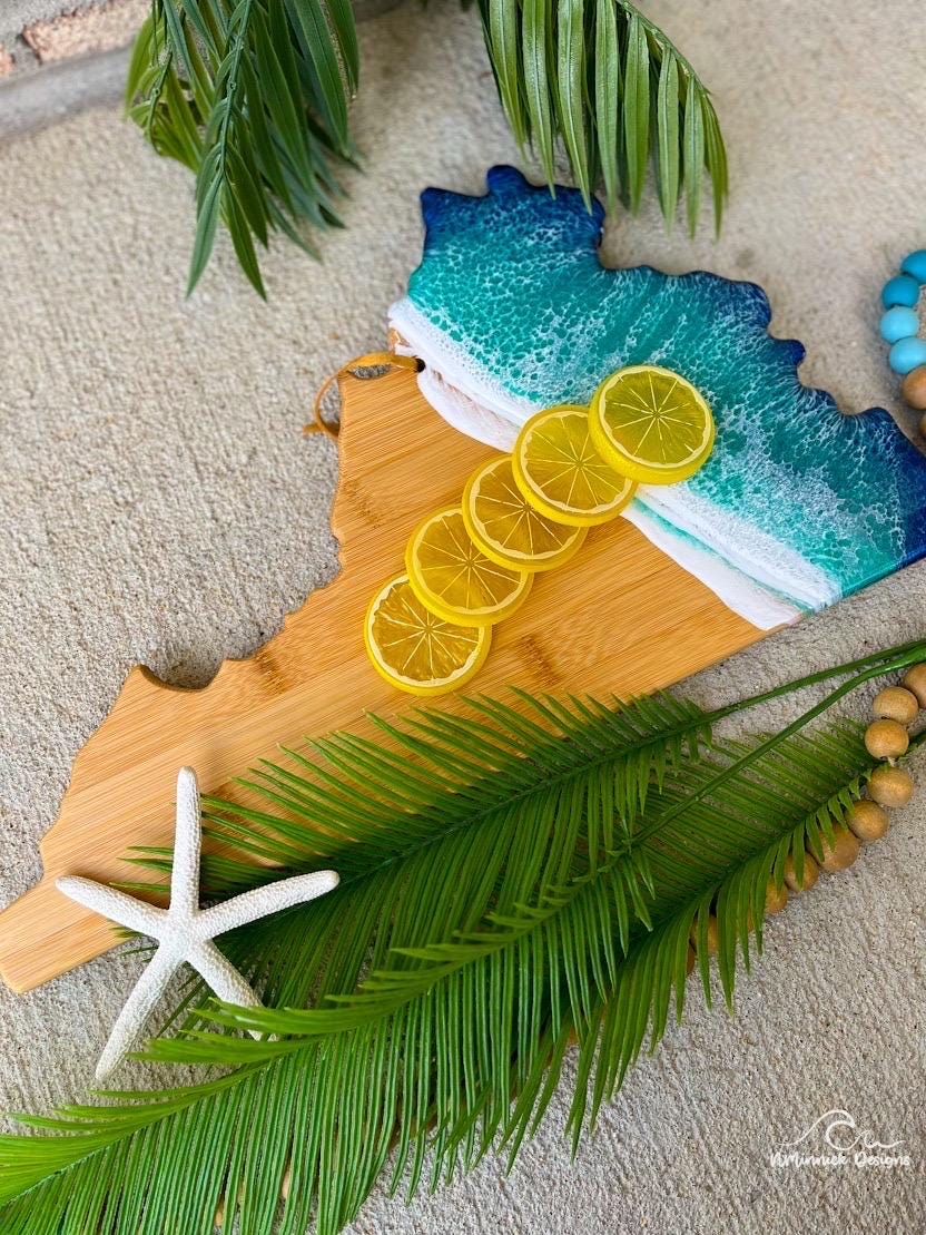 Virginia Beach Resin Bamboo Serving Board
