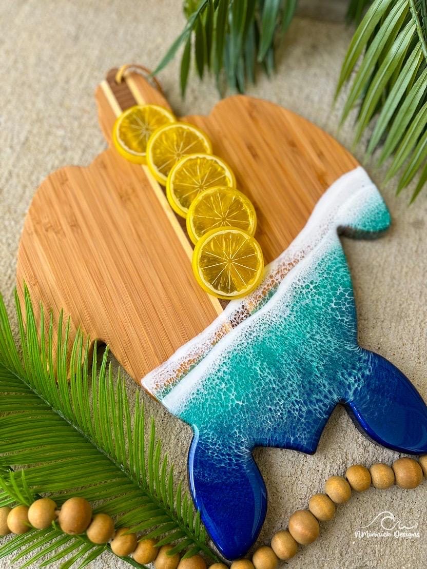 Sea Turtle Ocean Resin Serving Board