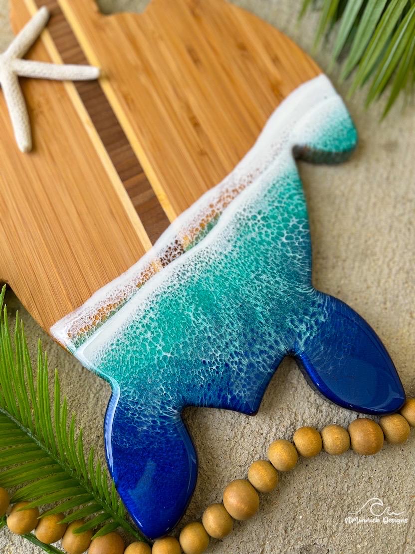 Sea Turtle Ocean Resin Serving Board