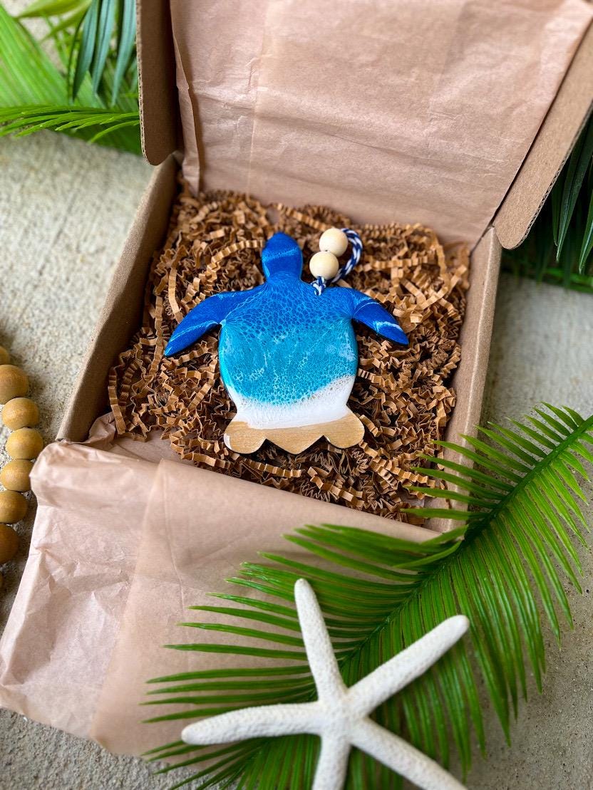 Sea Turtle Beach Christmas Ornament