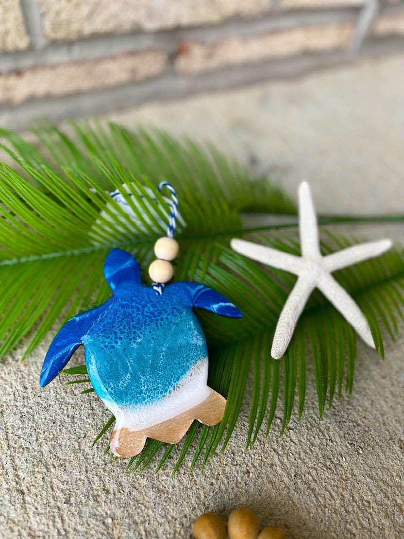 Sea Turtle Beach Christmas Ornament