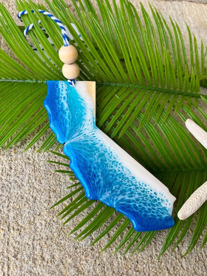 California Beach Christmas Ornament
