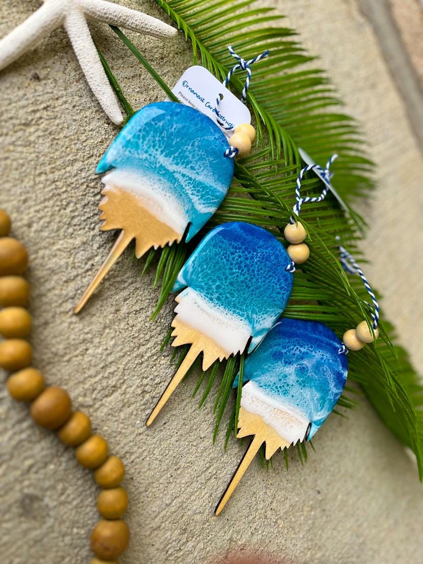 Horseshoe Crab Beach Resin Ornament