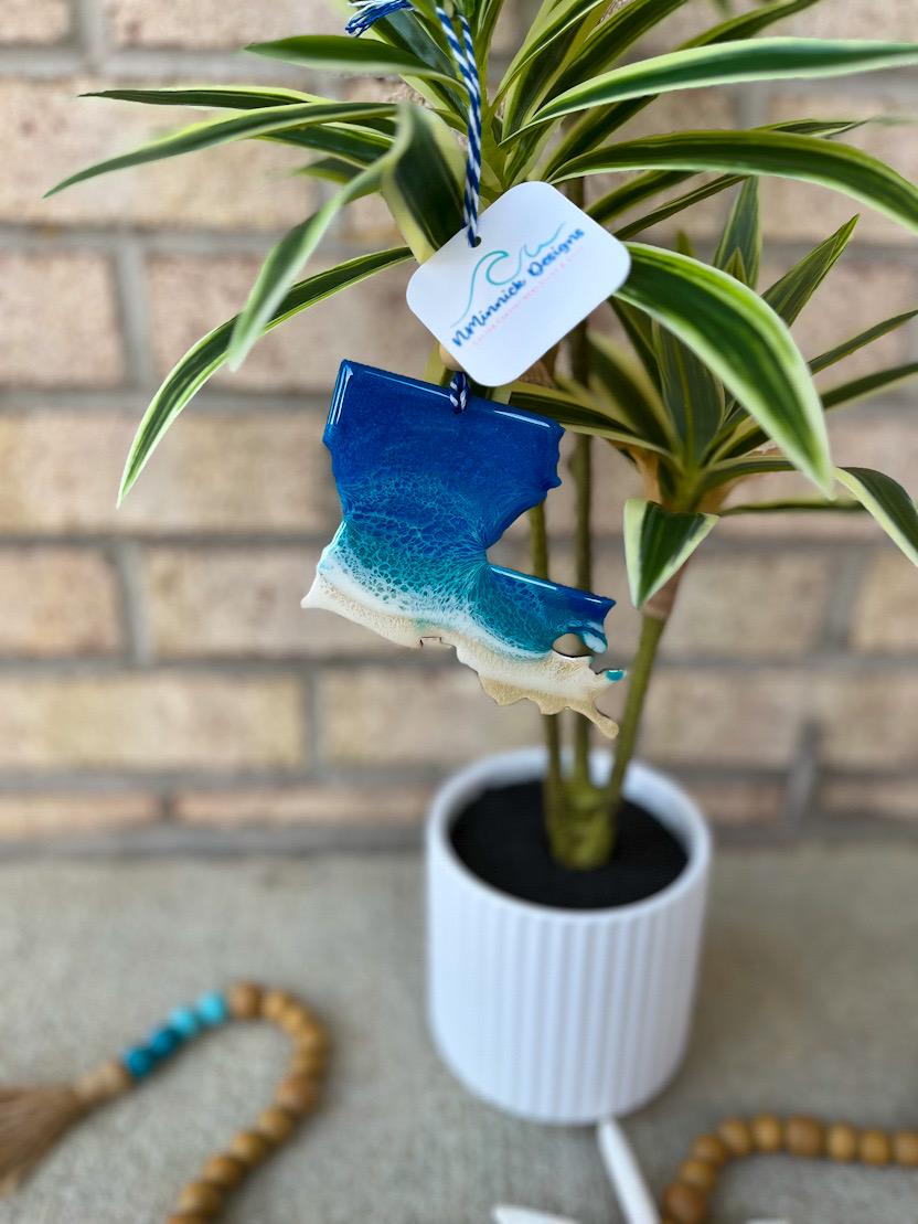 Louisiana Beach Christmas Ornament