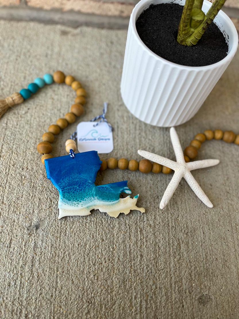 Louisiana Beach Christmas Ornament