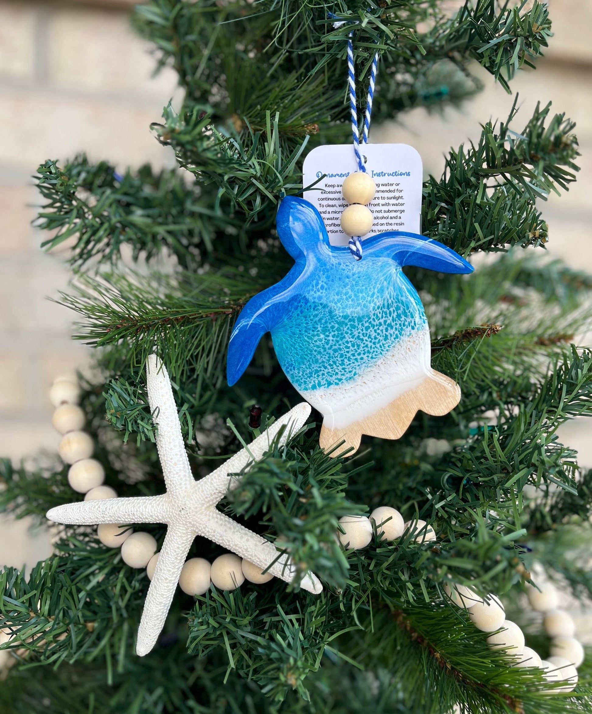 Sea Turtle Ocean Resin Ornament