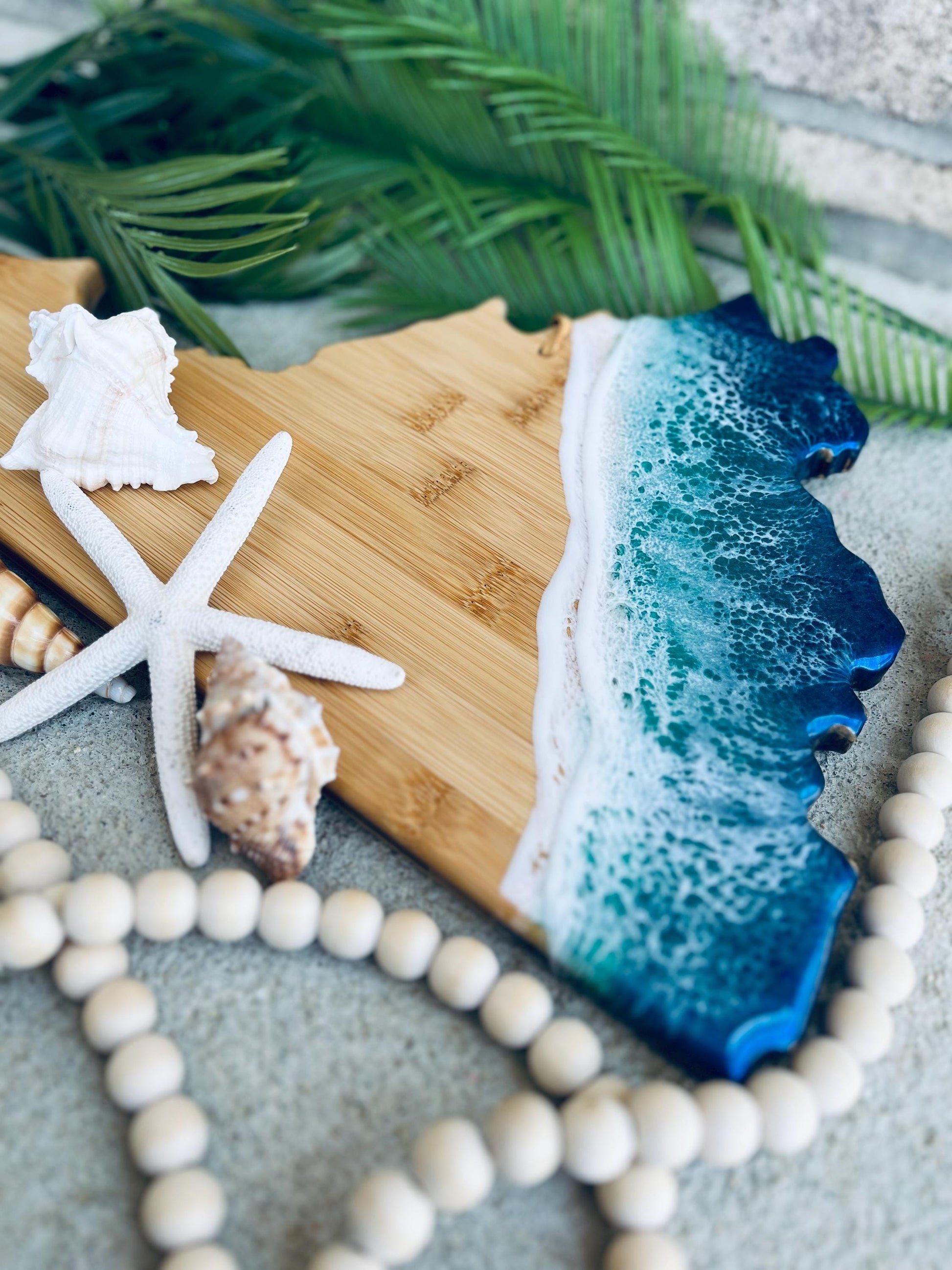Virginia Beach Resin Bamboo Charcuterie Board