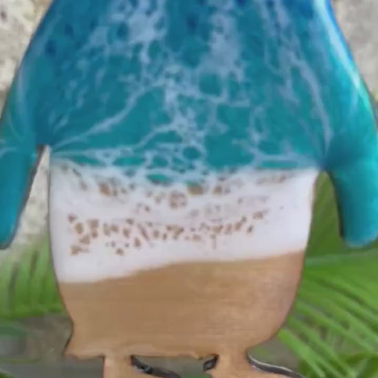 Penguin Ocean Resin Ornament | Coastal Christmas Ornament | Penguin Gift | Ocean Lover Gift | Beach House Decor | Winter Coastal Decor
