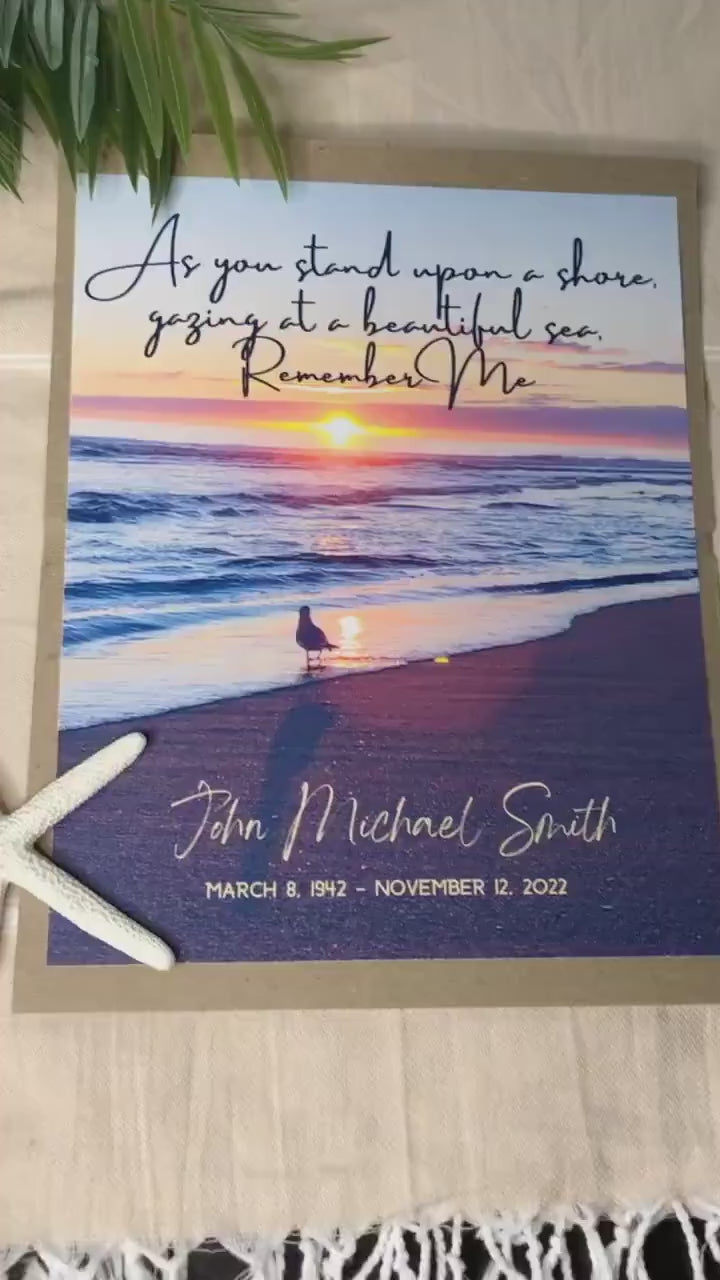 Beach Memorial Print with Poem, Bereavement Gift, In Loving Memory, Remembrance Gift, Sunrise Memorial Gift, Condolence Gift
