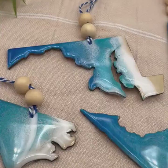 Maryland Beach Ornament, Ocean City Ornament, Assateague Island Ornament, Handmade Home Decor, Beach Gifts, Christmas Ornaments