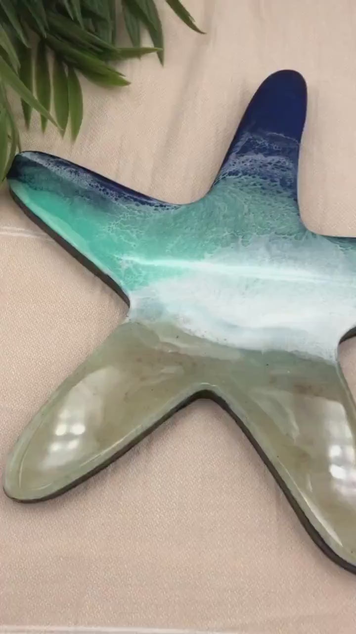 Star fish Wall Art, Nautical Wall Art, Ocean Wall Decor, Sea Life Art, Resin Art