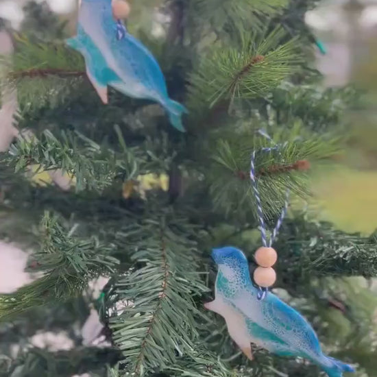 Seal Ocean Resin Ornament with Keepsake Gift Bag and Custom Card, Sea Life Ornament, Sea Creature Ornament, Coastal Christmas Tree Decor