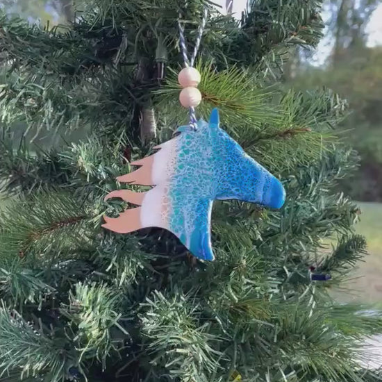 Wild Horse Ornament, Laser Engraved Coastal Ornament, Vacation Keepsake, Corolla Wild Horses, Shackleford Banks, Assateague Island