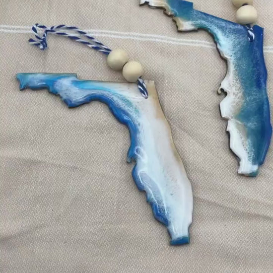 Florida Ornament, Florida Beach Ornament, Ocean Resin, Moving Gift, Clearwater Beach, Sanibel Island, Beach Themed Decor, Christmas Gifts