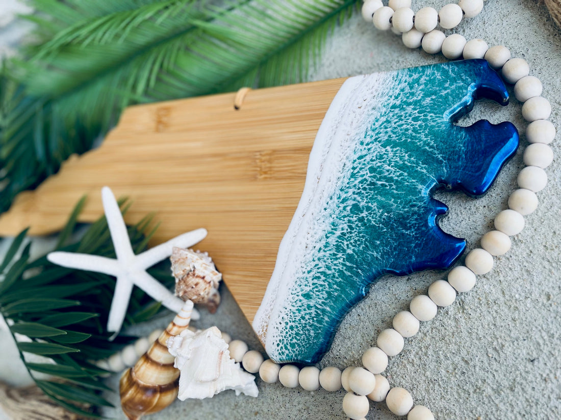 behind the scenes creating ocean resin art