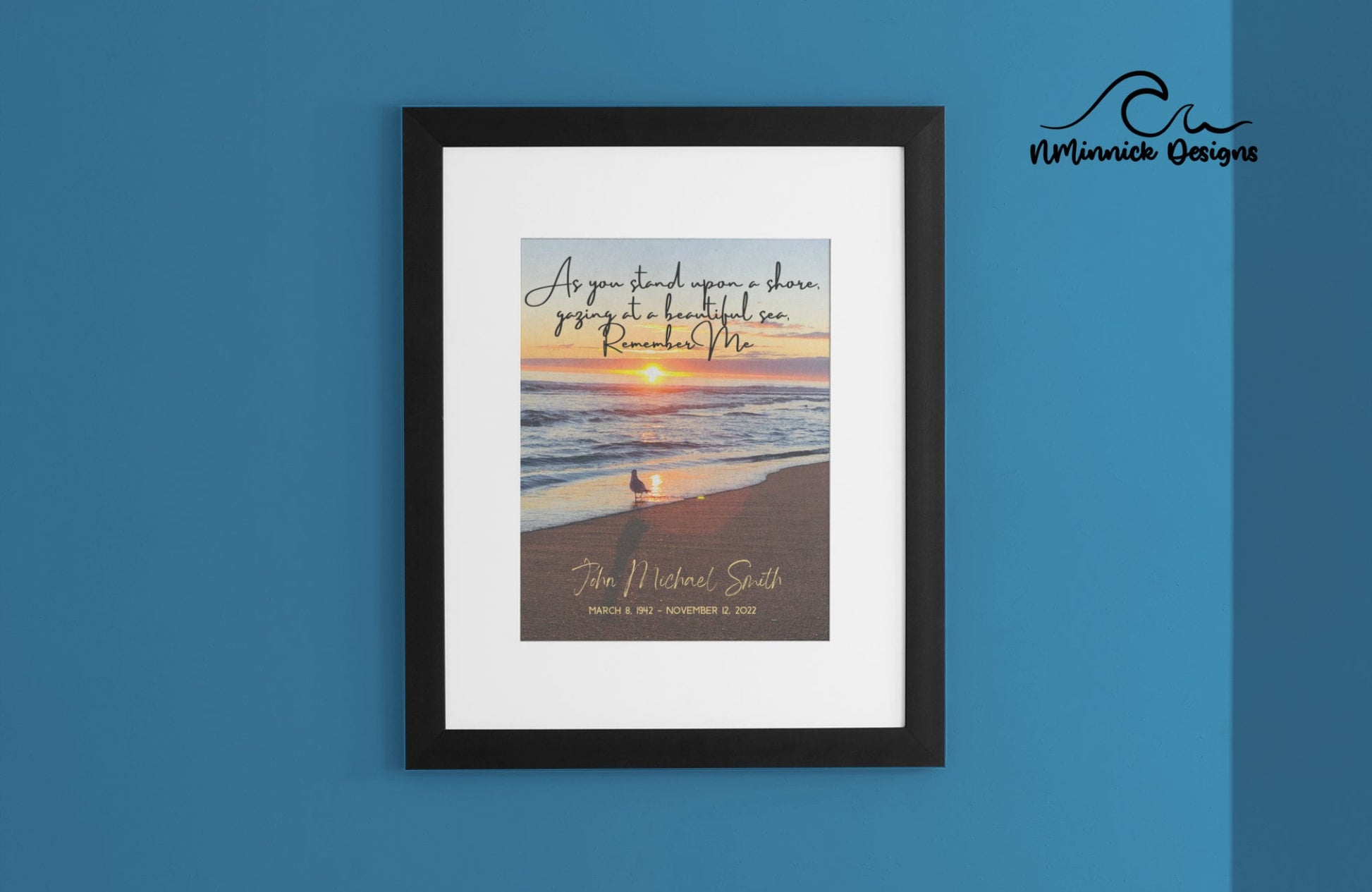 Beach Memorial Print with Poem, Bereavement Gift, In Loving Memory, Remembrance Gift, Sunrise Memorial Gift, Condolence Gift