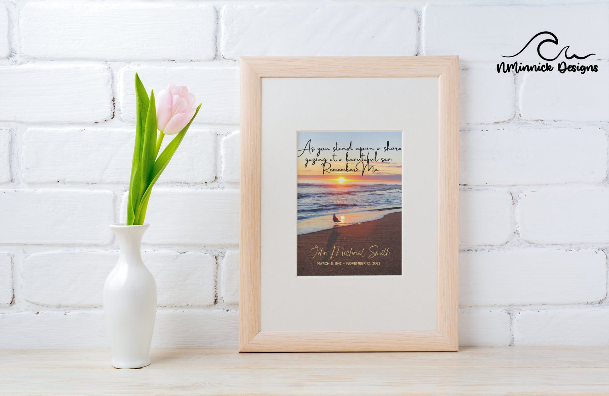Beach Memorial Print with Poem, Bereavement Gift, In Loving Memory, Remembrance Gift, Sunrise Memorial Gift, Condolence Gift