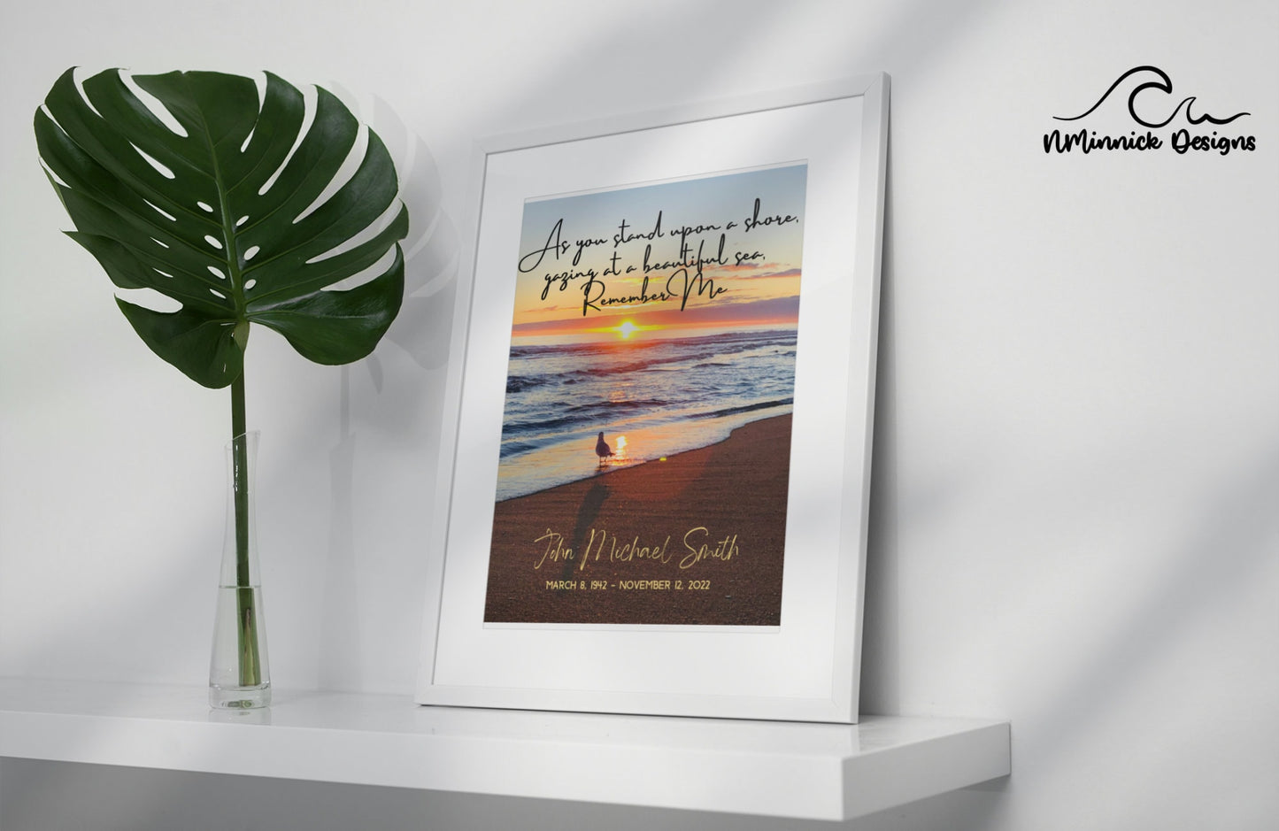 Beach Memorial Print with Poem, Bereavement Gift, In Loving Memory, Remembrance Gift, Sunrise Memorial Gift, Condolence Gift
