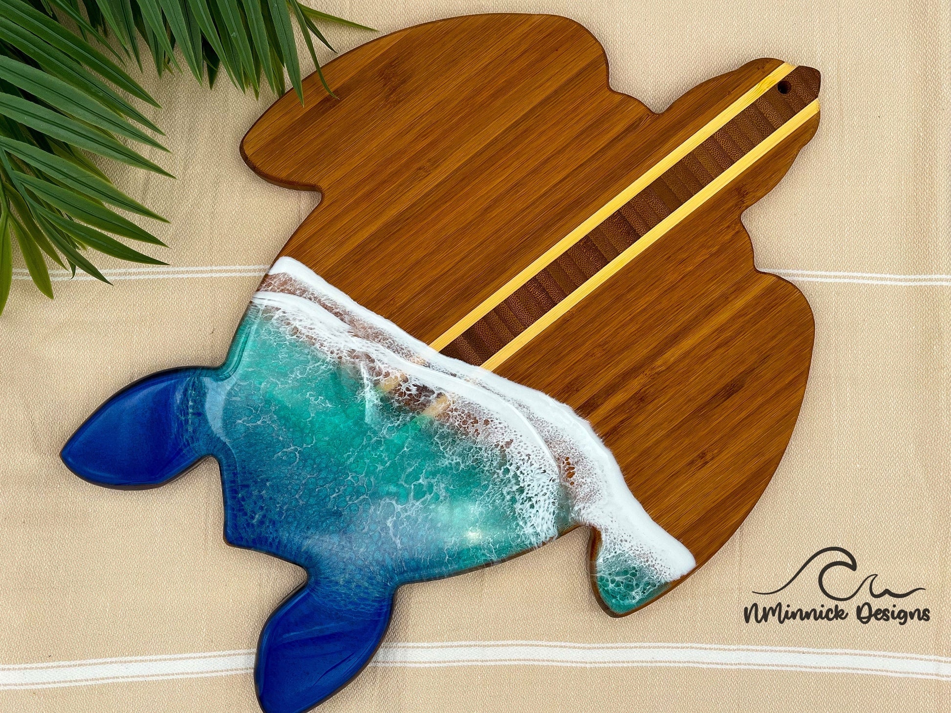 Sea Turtle Serving Board and Coaster Christmas Gift Box, Ocean Resin Art, Sea Turtle Decor, Beach Gifts