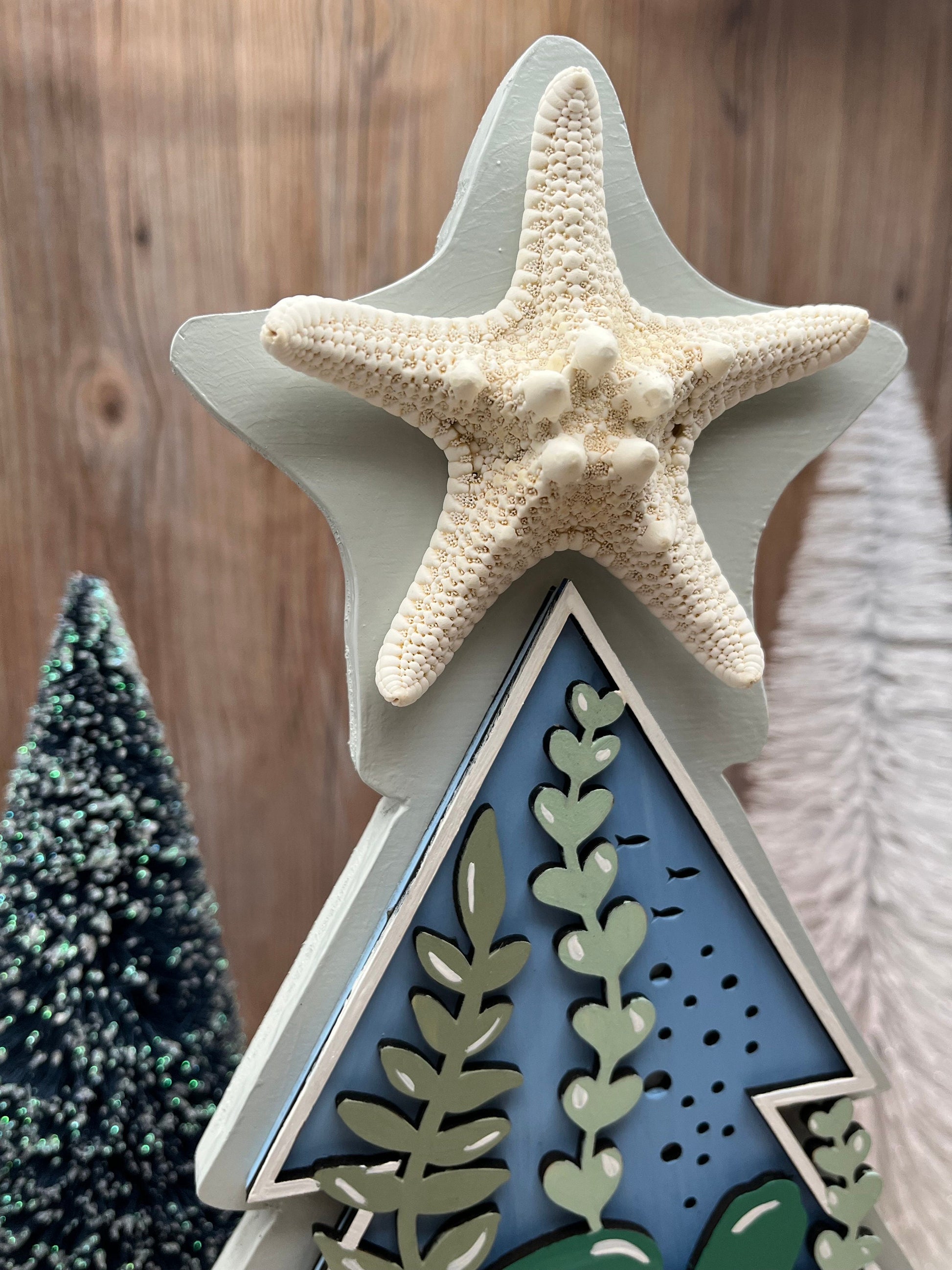 Wooden Coastal Christmas Tree, Christmas Turtle, Under the Sea, Sea Turtle Decor, Beach Christmas Tree, Table Decor