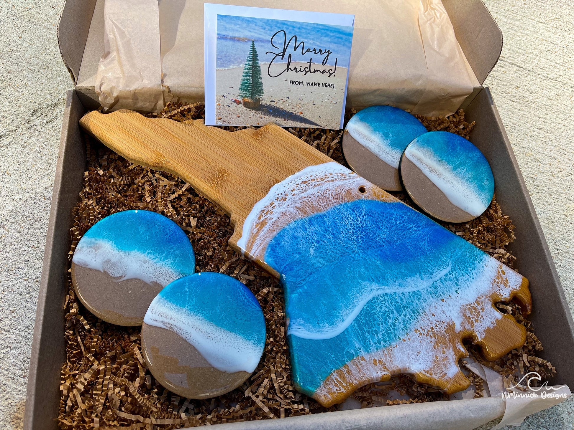 North Carolina Charcuterie Board and Coaster Christmas Box