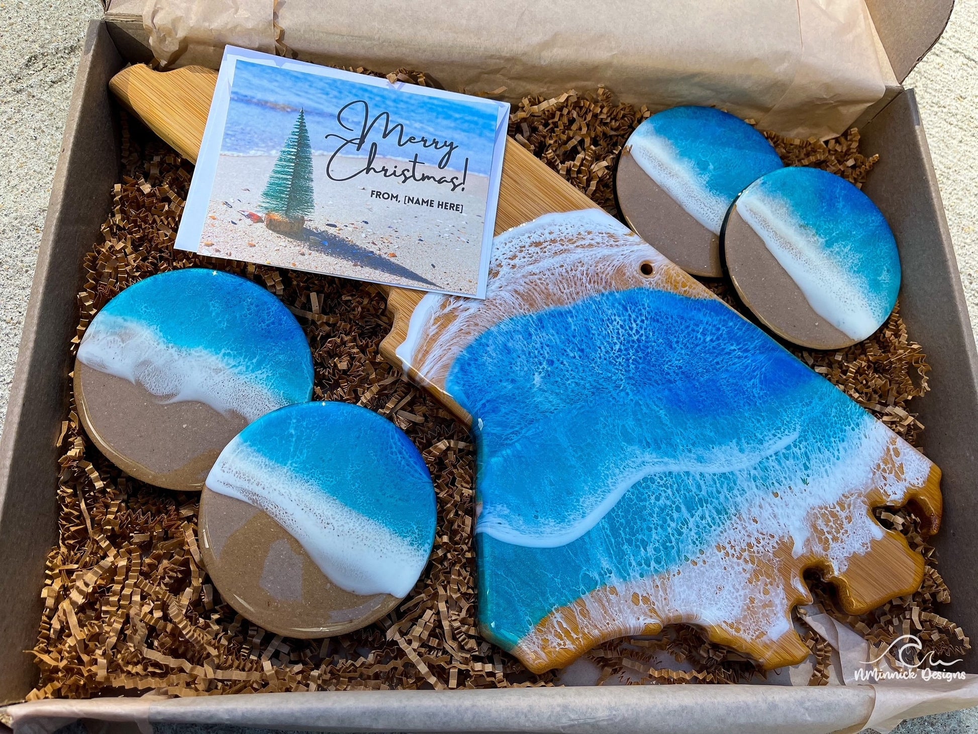 North Carolina Charcuterie Board and Coaster Christmas Box