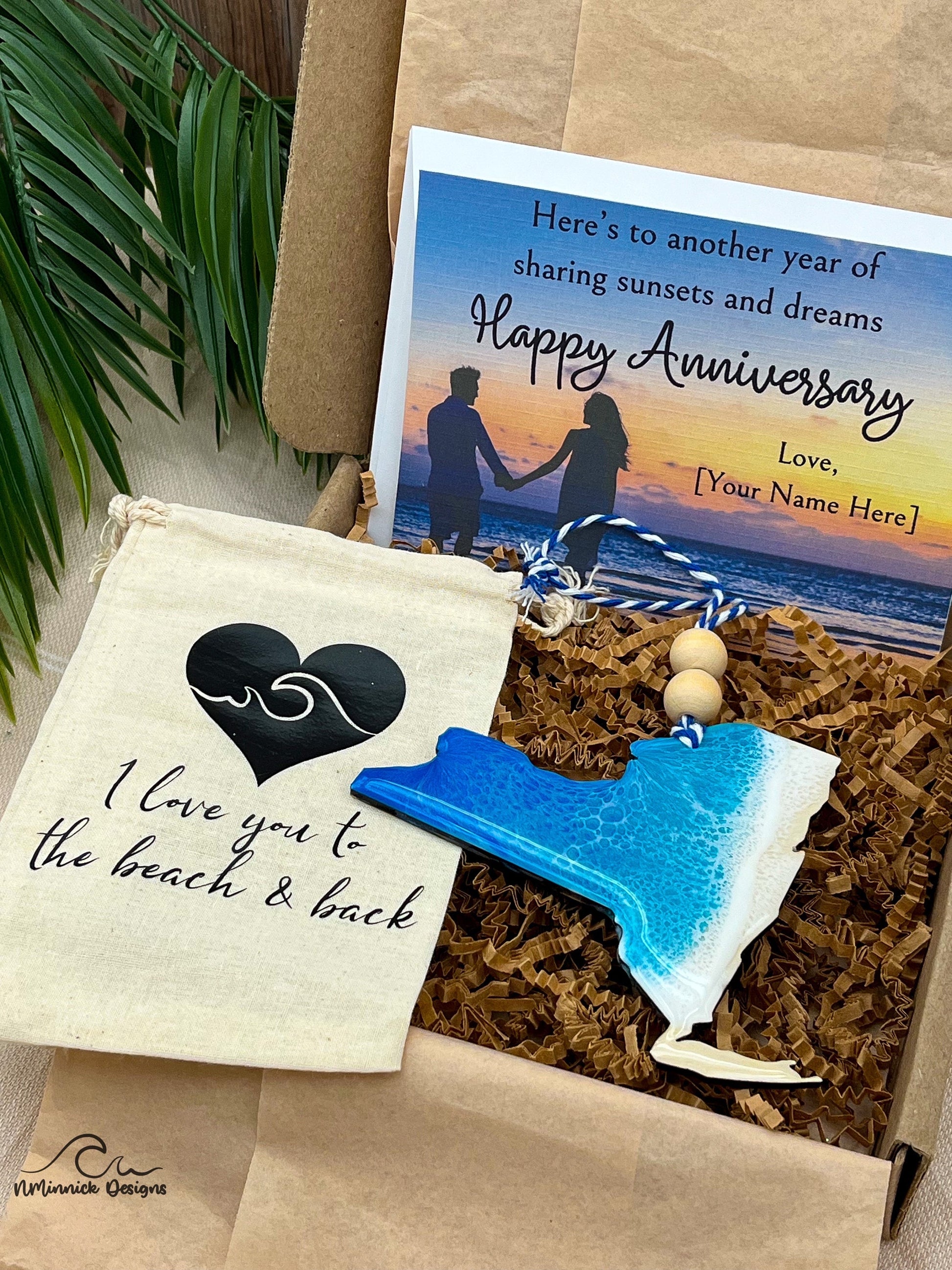 New York Ornament Valentines Day Gift Box with Custom Card and Ornament Keeper Bag